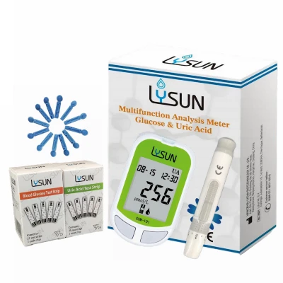 Lysun Uric Acid Analyzer Glucometer 2 i 1 Bedste pris til medicinsk hjemmebrug