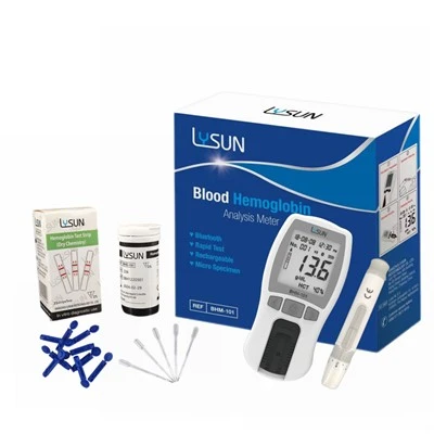Lysun BHM-101 hæmoglobinanalysator testmonitor Hjemmebrug hæmoglobinmåler teststrimler